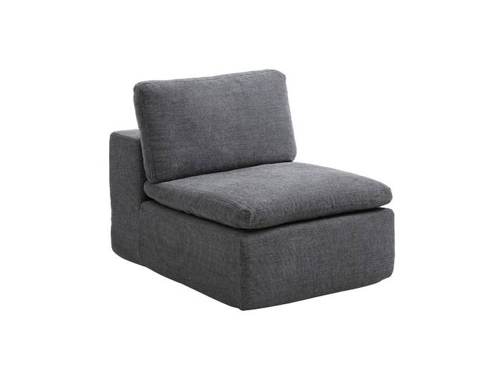 Vente-Unique Sessel mit gerader Rückenlehne - 1 Person - stoff - anthrazitgrau Cortoline, Anthrazit, 80x83x112 cm, Wohnzimmer, Sessel, Polstersessel