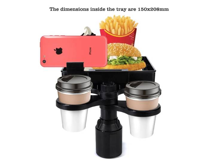 Porte-gobelet multi-gobelets pour voiture, rotatif à 360 degrés, placement de bouteille d'eau, porte-gobelet pour voiture, plaque à manger, support pour téléphone
