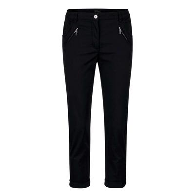7/8-Hose GOLDNER "Kurzgröße Lässige Chinohose mit Peach-Finish", Damen, Gr. 24, K-Gr, blau (marine), Obermaterial: 97% Baumwolle CO. 3% Elasthan EL., Hosen 7/8-Hose