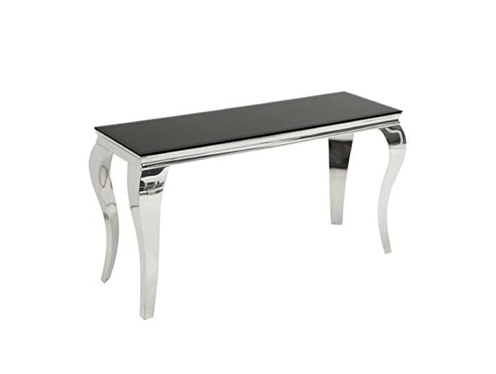 invicta INTERIOR Konsolentisch MODERN BAROCK schwarz Opalglas Beistelltisch Konsole Tisch Silber Edelstahl