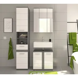 Badezimmer-Set BLAKE 3-teilig, Weiß Hochglanz