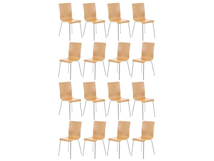 Lot de 16 chaises de visiteurs en bois Nature