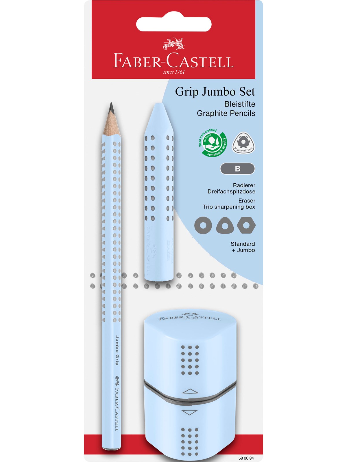 Faber-Castell Set Jumbo Grip sky blue BK