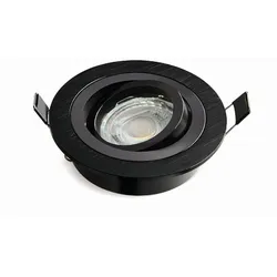 HEITRONIC Einbaustrahler DL7801, GU10 / GU5.3, LED max. 8W, IP20, schwenkbar, schwarz, rund HEI-500595