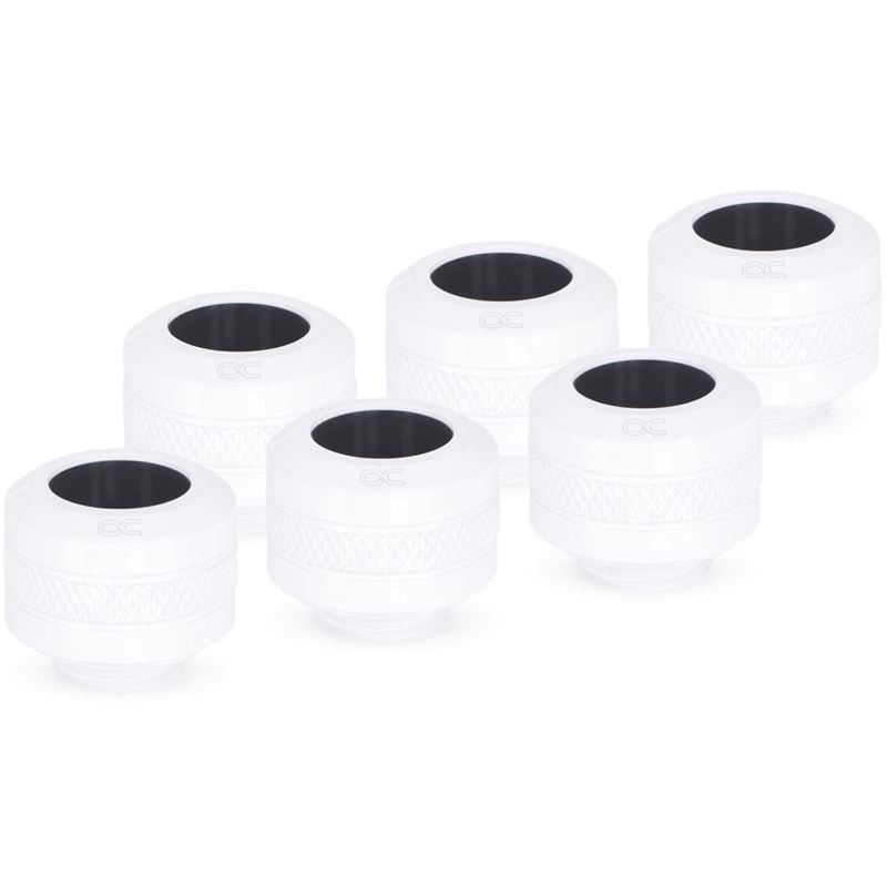 Alphacool Eiszapfen PRO 13mm HardTube Fitting G1/4 - Sixpack, weiss