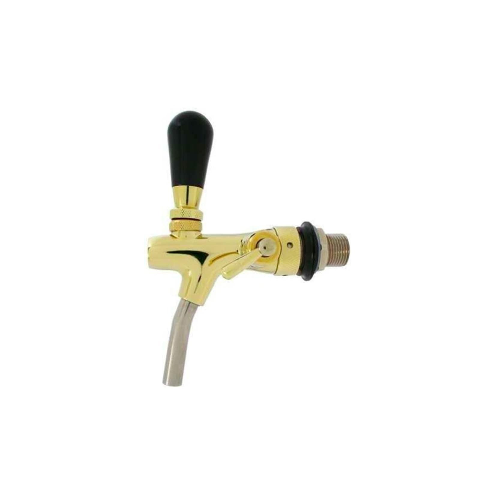 Zapfhahn, Kompensatorhahn, Bierzapfhahn, Schankhahn - selbstschließend, gold, 55 mm