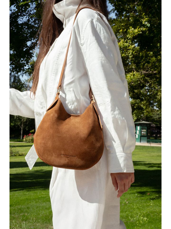 Christian Laurier Leder-Schultertasche "Mika" in Hellbraun - (B)26 x (H)21 x (T)2 cm - onesize