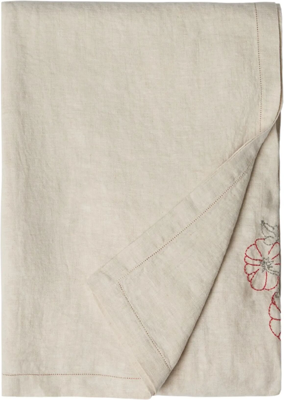 garbo&friends Nappe brodée en lin Beige 140x220