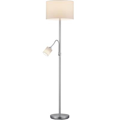 TRIO LEUCHTEN Stehlampe "Hotel", weiß (nickelfarben, weiß), 2, Ø 40cm H: 170cm, Leuchten, mit flexibel einstellbarer Leseleuchte, getrennt schaltbar, Stehlampe