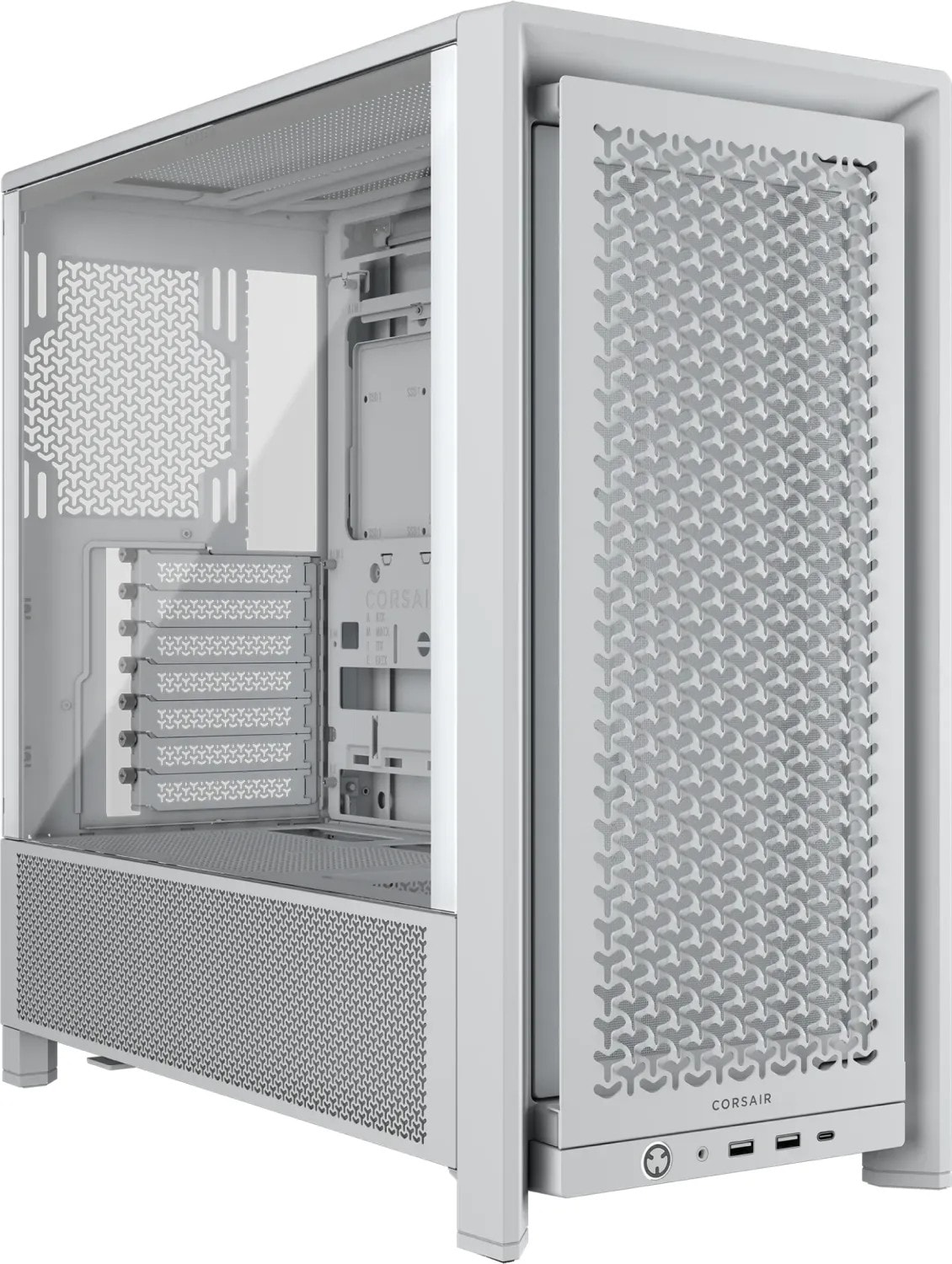 Corsair Frame 4000D Gaming PC Gehäuse Midi-Tower Weiß Seitenfenster
