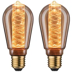 Paulmann Inner Glow Edition Bundle LED Innenkolben E27 230V 2x230lm 2x4W 1800K Gold Spiralmuster 5068