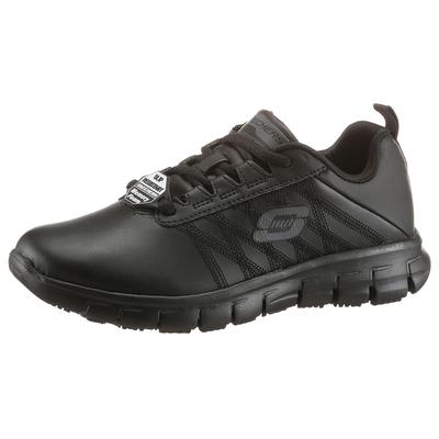 Berufsschuh SKECHERS "Sure Track Erath Schnürschuh" Gr. 35, schwarz, 35, Leder, Schuhe, Schnürschuh für Gastronomie,Pflege mit rutschhemmender Laufsohle