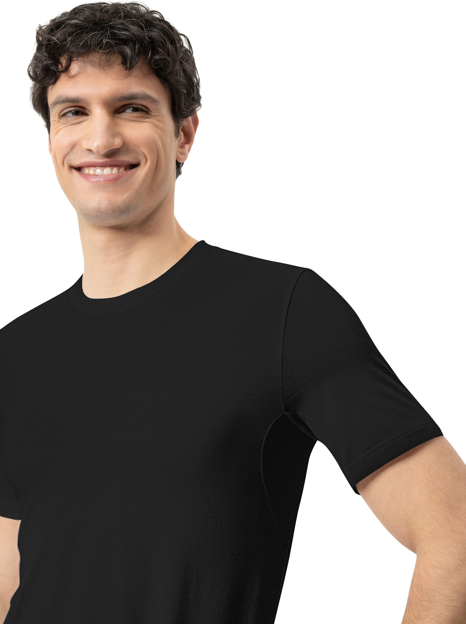 T-Shirt MEY "HYBRID", Herren, Gr. XL, schwarz, Jersey, Obermaterial: 57% Baumwolle, 38% Polyester, 5% Elasthan, körpernah hüftlang, Rundhals, Shirts T-Shirt, Geruchshemmend, Atmungsaktiv, Anti-Schweissfleck schwarz XL