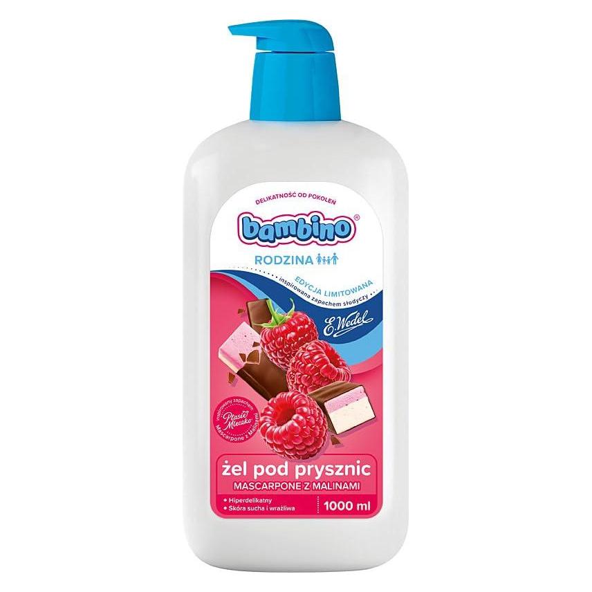 NIVEA BAMBINO Rodzina Żel pod prysznic o zapachu malina z mascarpone 1000 ml (1000 ml) (5900017109848)