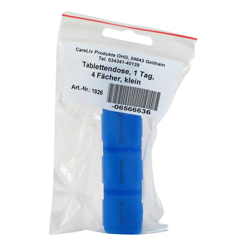 Careliv Produkte OHG Tablettendose 1 Tag 4 Fächer klein 06566636