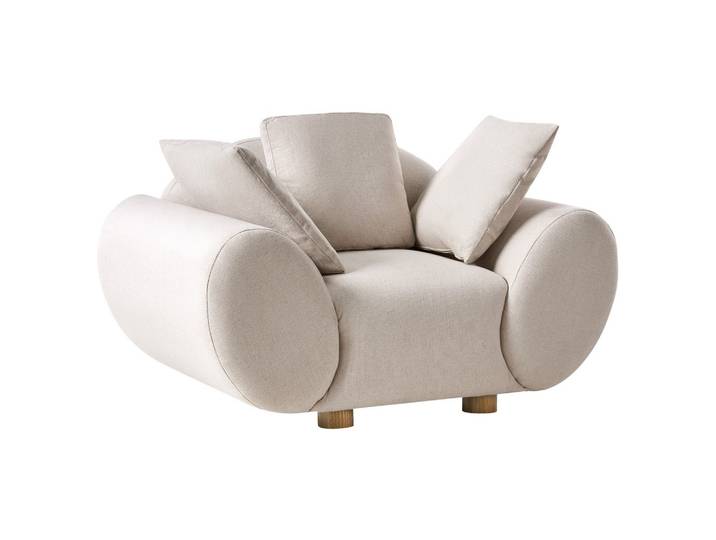 SESSEL Hellbeige Ringel