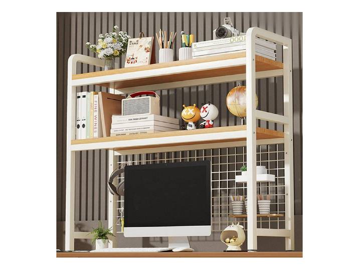 LuxusKollektion Standregal Schreibtischregal 3-Etagen Weiß 95cm, 1-tlg.