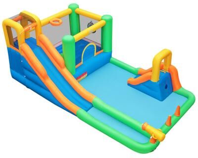 Costway 11-in-1 Inflatable Bounce House with Water Slides for Kids, without Blower