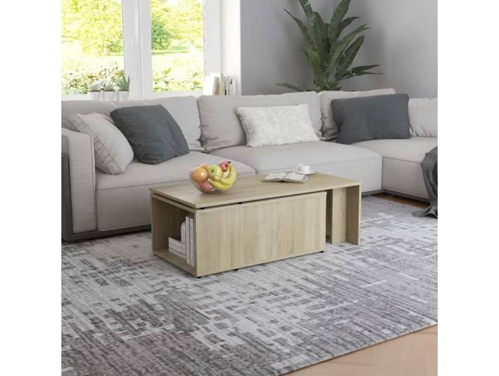 Table basse - VINGVO - Chêne sonoma - Rectangulaire - Contemporain - Design