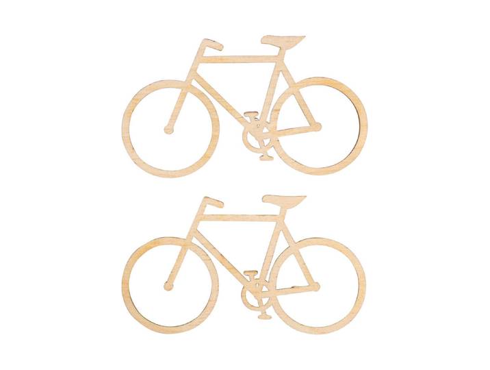 Holz Deko Fahrrad, FSC Mix Credit, 10,8x6,2cm, SB-Btl. 2Stück