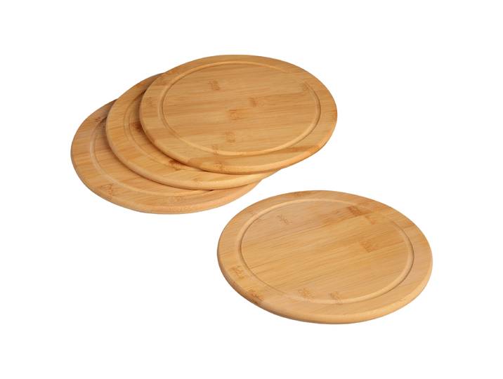 Assiettes à viande Kisis lot de 4 25 x 1 x 25cm Marron