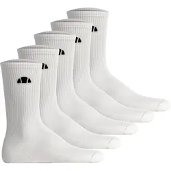 ellesse Unisex Socken, 5er Pack - ALACRE, Crew Socken, Logo, einfarbig Weiß / 41-46