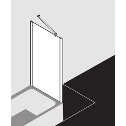 Kermi Pega Seitenwand verkürzt auf Badewanne PETVD08016VAK 80x160cm, silber hochglanz, ESG klar