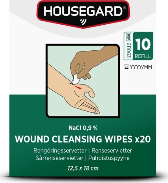 Housegard Sårservietter, Nacl 0,9% - (20-Pak)