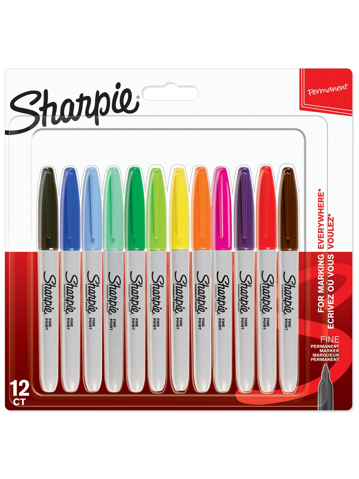 Sharpie Permanent Marker | Marker Stifte mit feiner Spitze | gemischte Farben | 12 Stück Market Set
