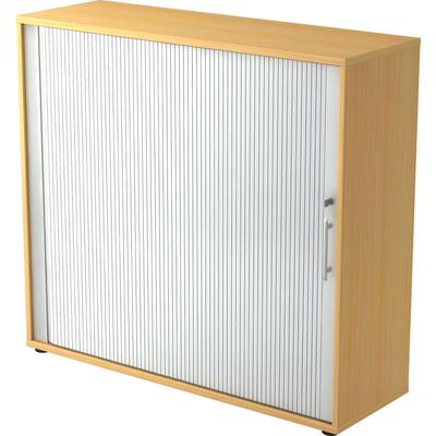 Hammerbacher Rollladenschrank 3OH BxTxH 120x40x110cm Griff RE Buche/Silber