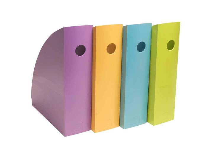 EXACOMPTA Set de 4 Porte-revues Mag-Cube Pop N'Co - Couleurs assorties