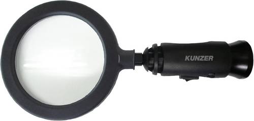 Kunzer 7LL01 Lupe Handlupe mit LED-Beleuchtung Linsengröße: (Ø) 90 mm Schwarz