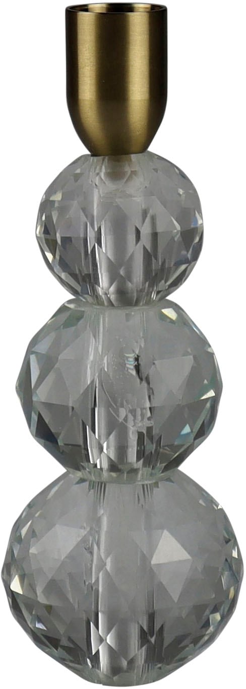 Kerzenleuchter AM DESIGN, gold (transparent, goldfarben), H:16,8cm Ø:6cm, Acryl, Kerzenhalter, Kerzenleuchter, Stabkerzenhalter aus Acryl