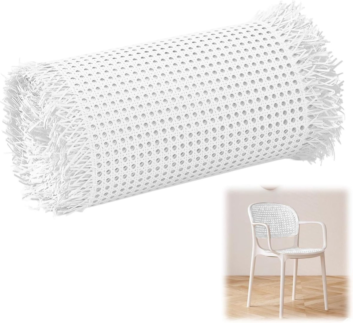 Wit gevlochten rotan vlechtwerk van PVC voor meubels en stoelen, 40 x 120 cm