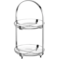 Leonardo 2-stöckige Etagere Cucina 33 cm Glas Silber
