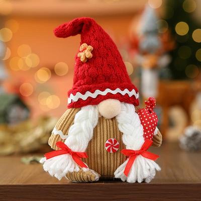 United Christmas Gnome Decoration Faceless Gnome Doll Scandinavian Christmas Window Ornament b