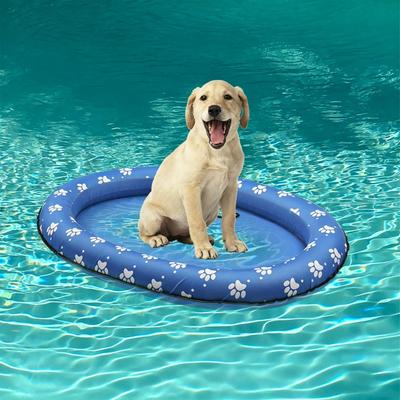 The Handy Homestead Foldable Dog Pool Float Inflatable Pet Swimming Raft Foldable Dog Pool Float Inflatable Pet Swimming Raft