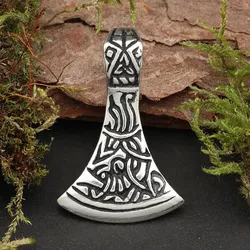 Drachensilber Mammenaxt Wikinger Schmuck 925 Silber Anhänger 2,7cm - Silber