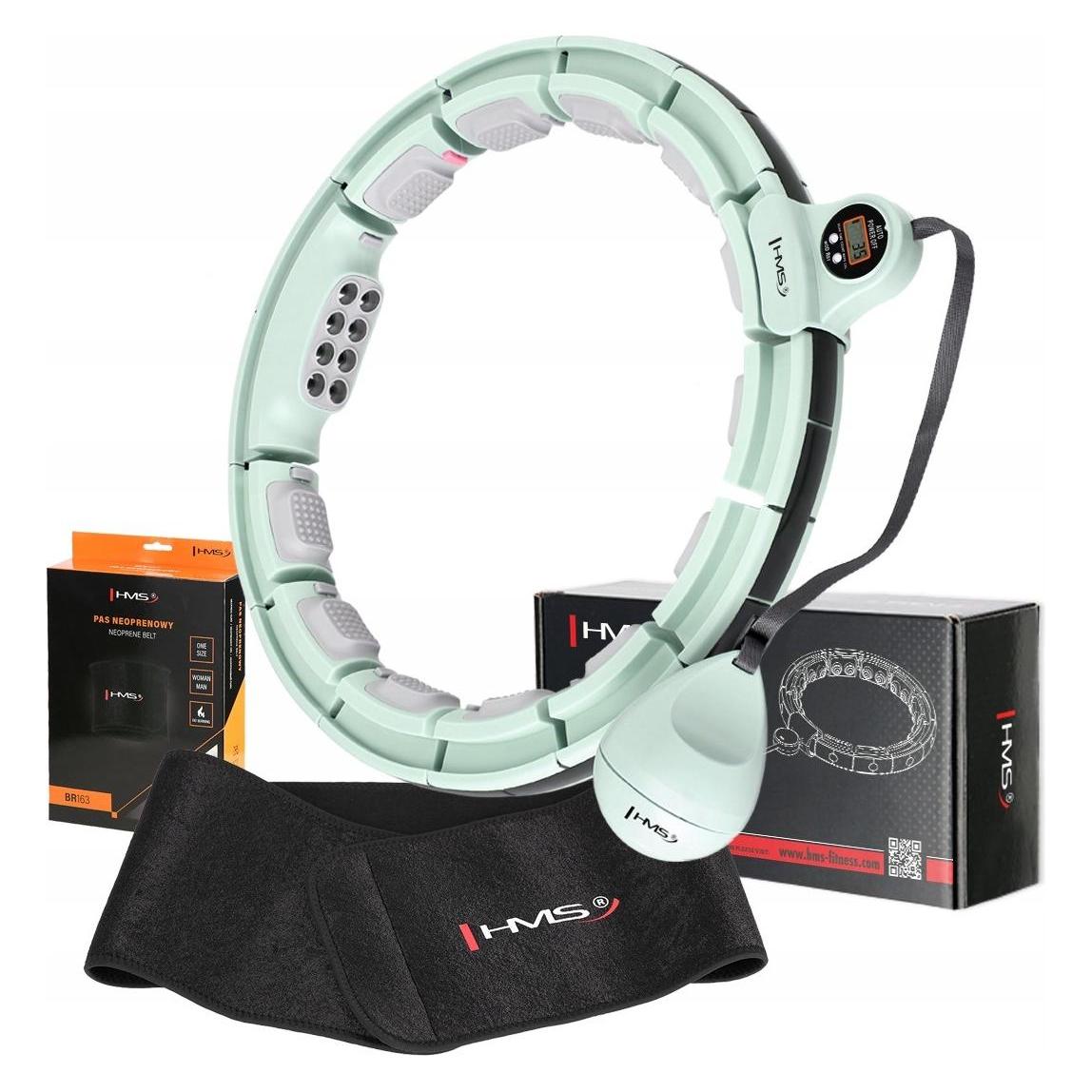 HMS Magnetisches Hula Hoop Set Grün Hhm13 Mit Zähler + Abnegürtel Br163 Schwarz (100 cm, 800 g) (17-44-600)