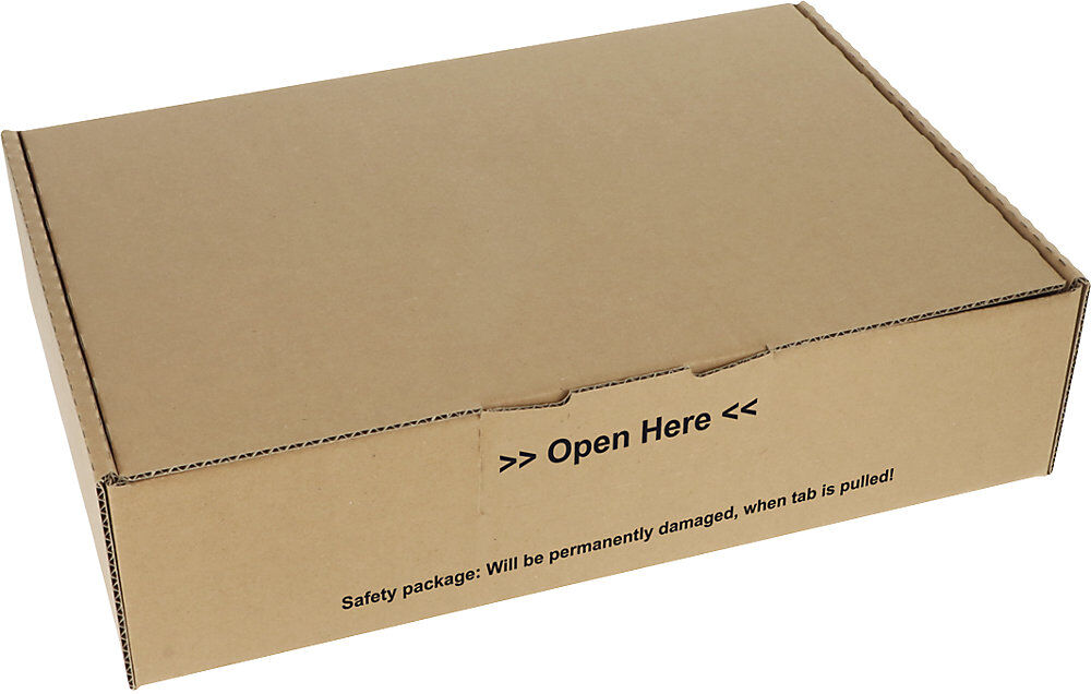 Klappbox mit Sicherheitsverschluss, braun, VE 20 Stk, Innen-LxBxH 380 x 260 x 100 mm ratioform
