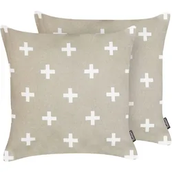 DEKOKISSEN 2er-Set Taupe 45/45 cm Velleia