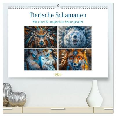 Tierische Schamanen (hochwertiger Premium Wandkalender 2026 DIN A2 quer), Kunstdruck in Hochglanz