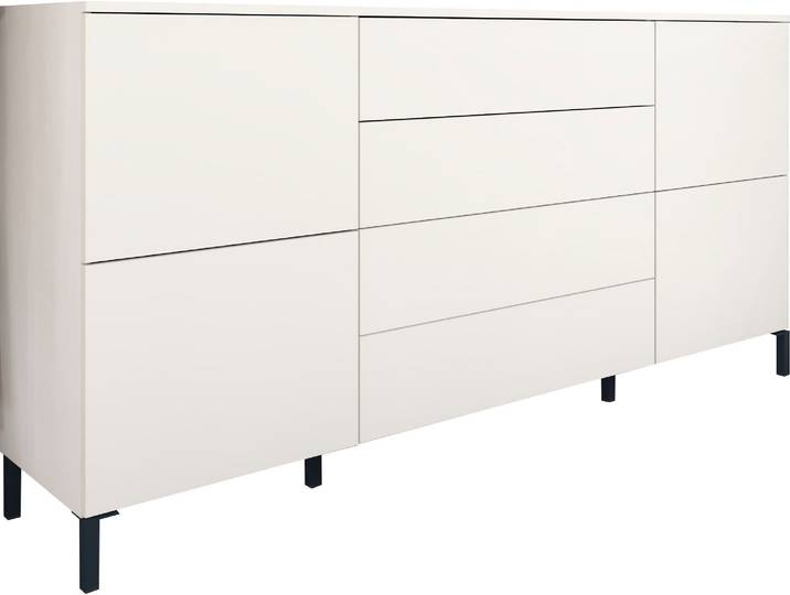 Kommode BORCHARDT MÖBEL Haama , weiss (weiß matt), B:166cm H:80cm T:35cm, Holzwerkstoff, Sideboards, Kommode, Breite 166 cm
