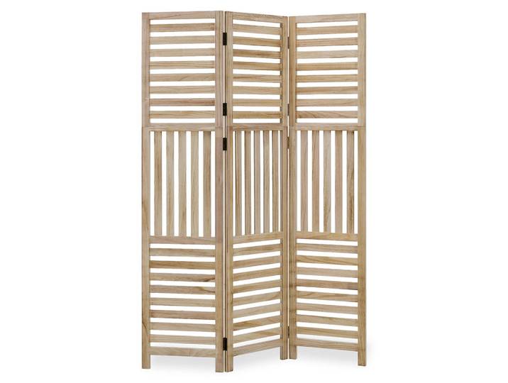 Homestyle4u Paravent 120/170 cm Natur Holz, Beige, 120x170x2 cm, Wohnzimmer, Raumteiler, Raumtrenner
