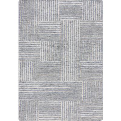 Wollteppich FLAIR RUGS "Abstract Check", blau, B:200cm H:5mm L:290cm, Wolle, Teppiche, Wolle, Teppich, Wohnzimmer, Schlafzimmer, Esszimmer