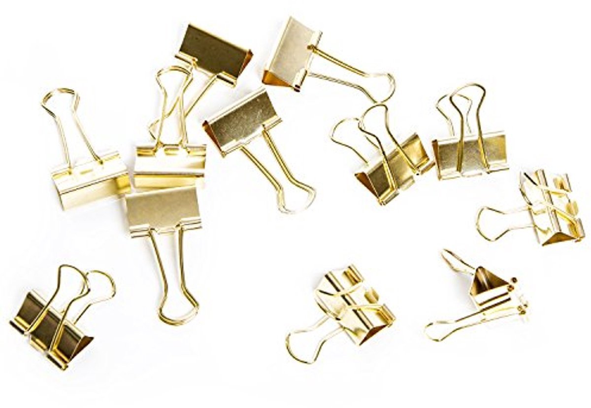 Krachtige metalen klemmen - Goudkleurige decoratieve clips 25 mm