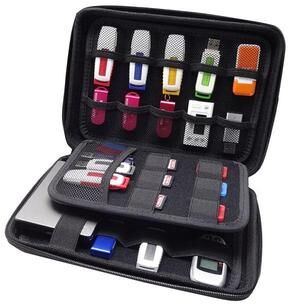 Snug & Styled Large Capacity EVA Electronic Accessories Storage Bag Carbon Fiber Hard Shell Organizer Case Large Capacity EVA Electronic Accessories Storage Bag Carbon Fiber Hard Shell Organizer Case
