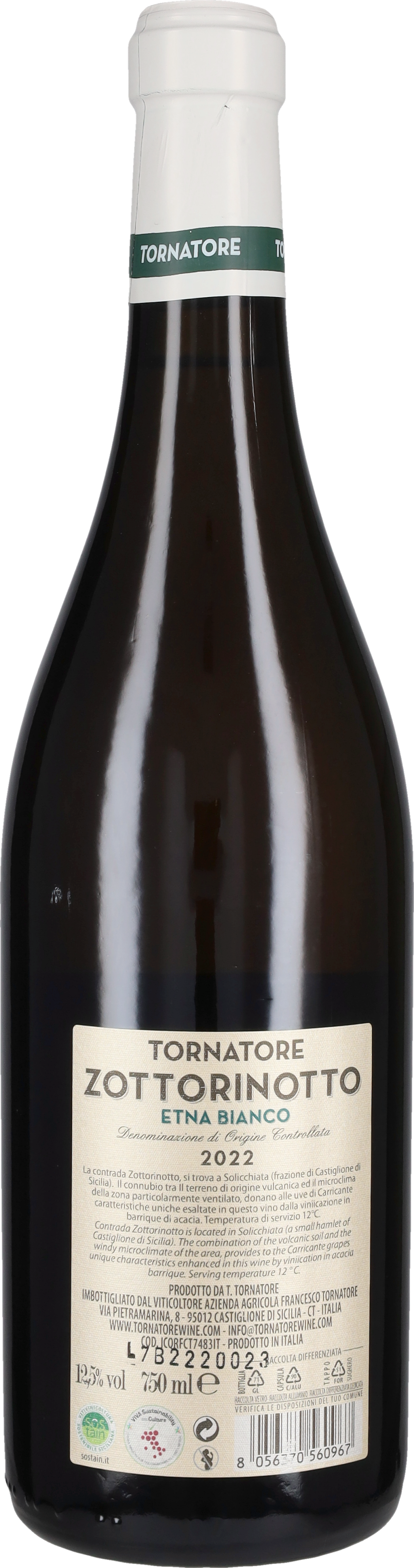 Etna Bianco 'Contrada Zottorinotto' Tornatore 2022