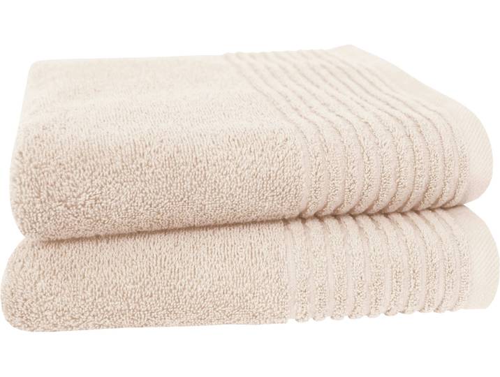 Handtücher DYCKHOFF Handtuch-Set BRILLANT 2-tlg., Baumwolle, 50x100 cm , beige (sekt), B:50cm L:100cm, Frottier, Baumwolle, Handtücher, Handtücher, Baumwolle