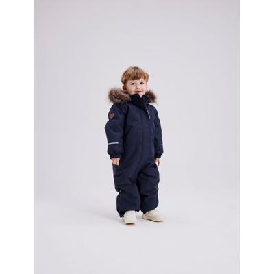Overall NAME IT "NMNSNOW10 SUIT SOLID FO NOOS", Kinder, Gr. 110, N-Gr, blau (schwarz sapphire), Fleece, Obermaterial: 100% Polyester, unifarben, regular fit, Overalls Overall